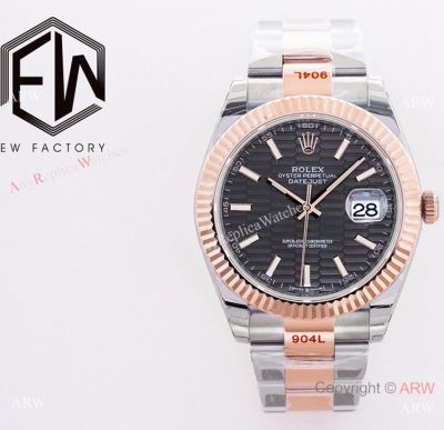 Swiss Grade Copy Rolex Datejust II Swiss 3235 Two Tone Rose Gold Rhodium Grey Watch 41mm